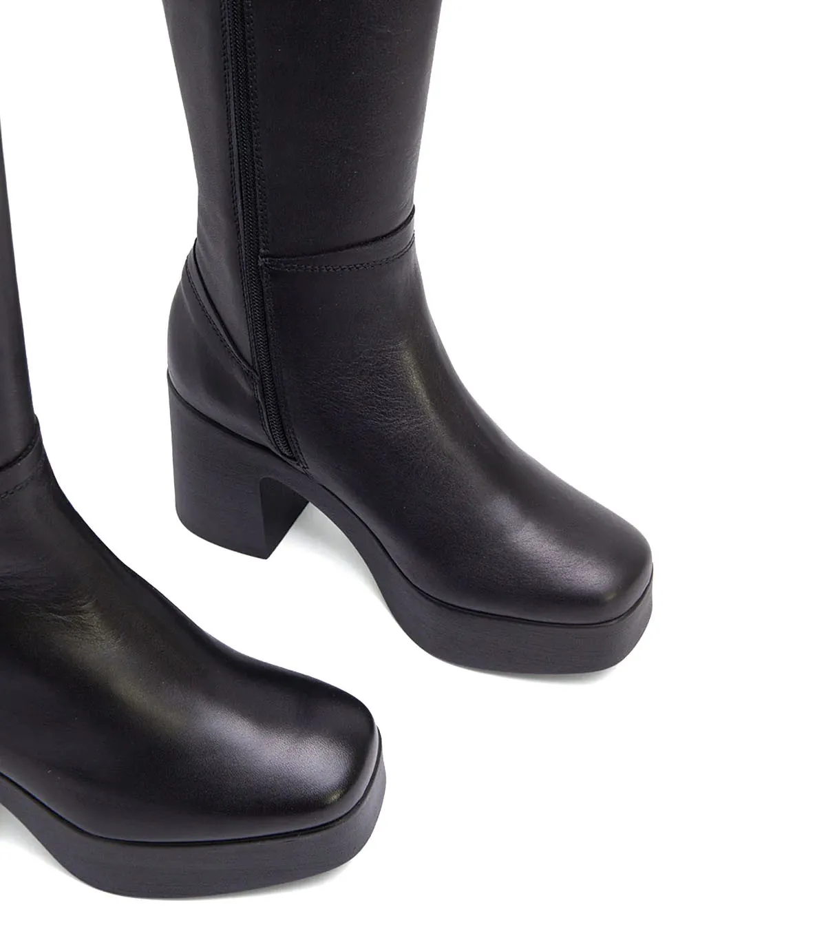 BOTAS ALTAS DE TACÓN CON CREMALLERA PORRONET LEA 4562 NEGRO