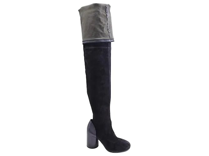Botas altas Maison Martin Margiela en ante negro 