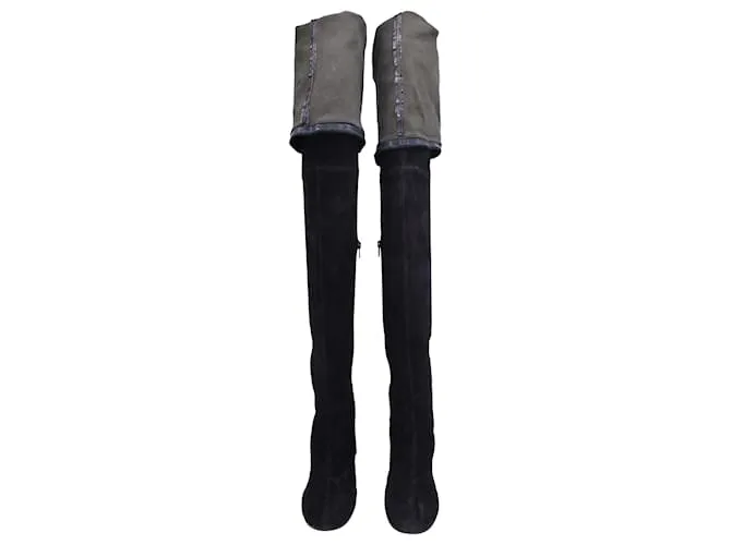 Botas altas Maison Martin Margiela en ante negro 