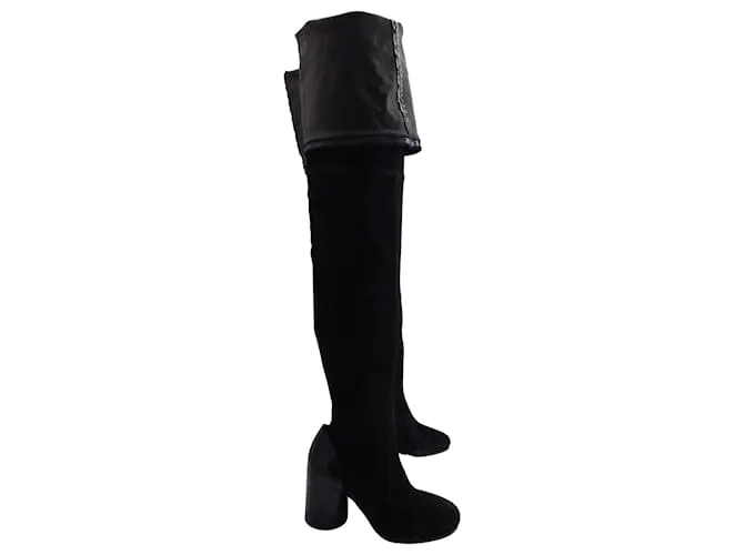 Botas altas Maison Martin Margiela en ante negro 