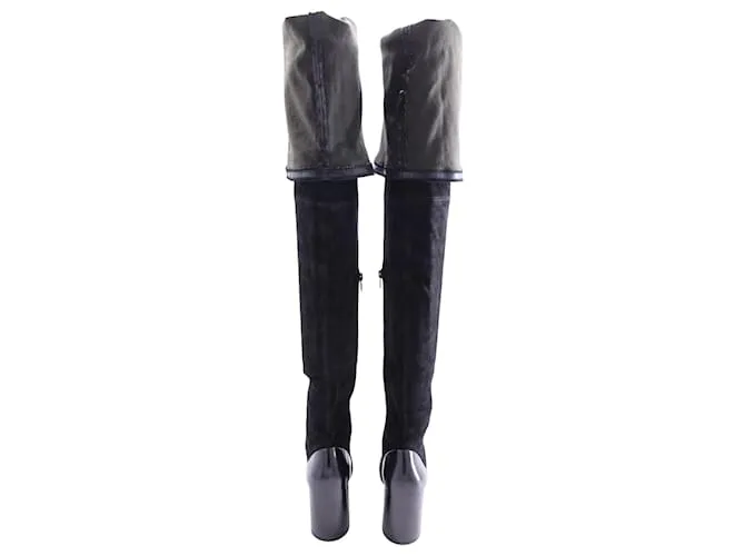 Botas altas Maison Martin Margiela en ante negro 