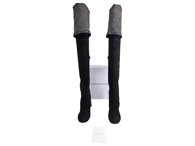Botas altas Maison Martin Margiela en ante negro 