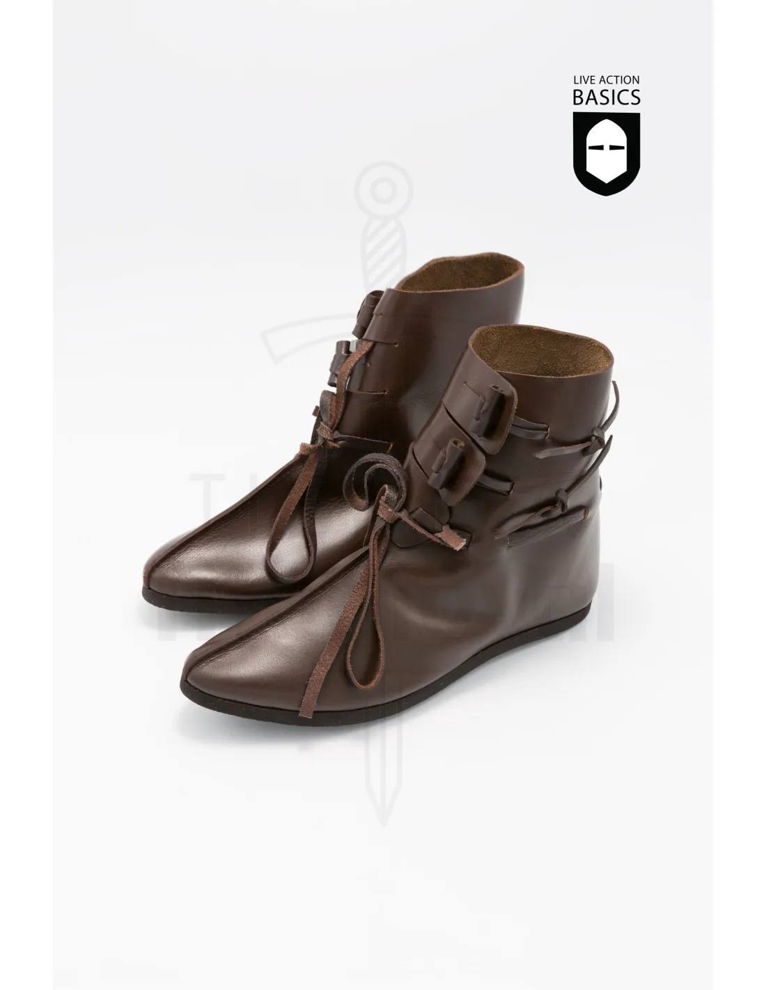 Botas altas medievales con cierre frontal nudo