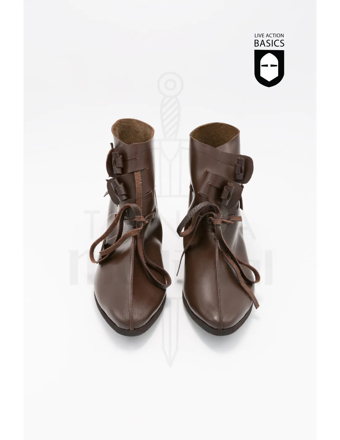 Botas altas medievales con cierre frontal nudo