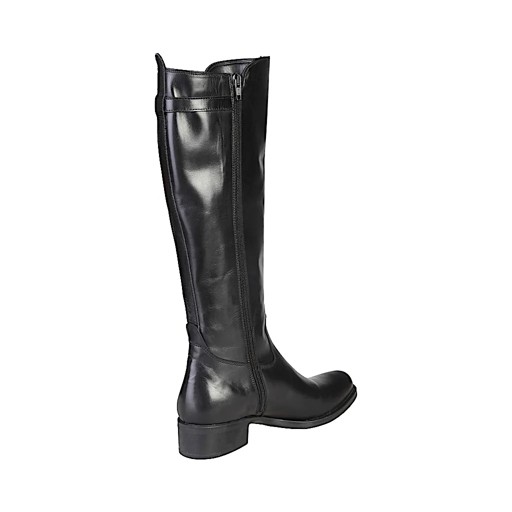Botas altas negro mujer a talón