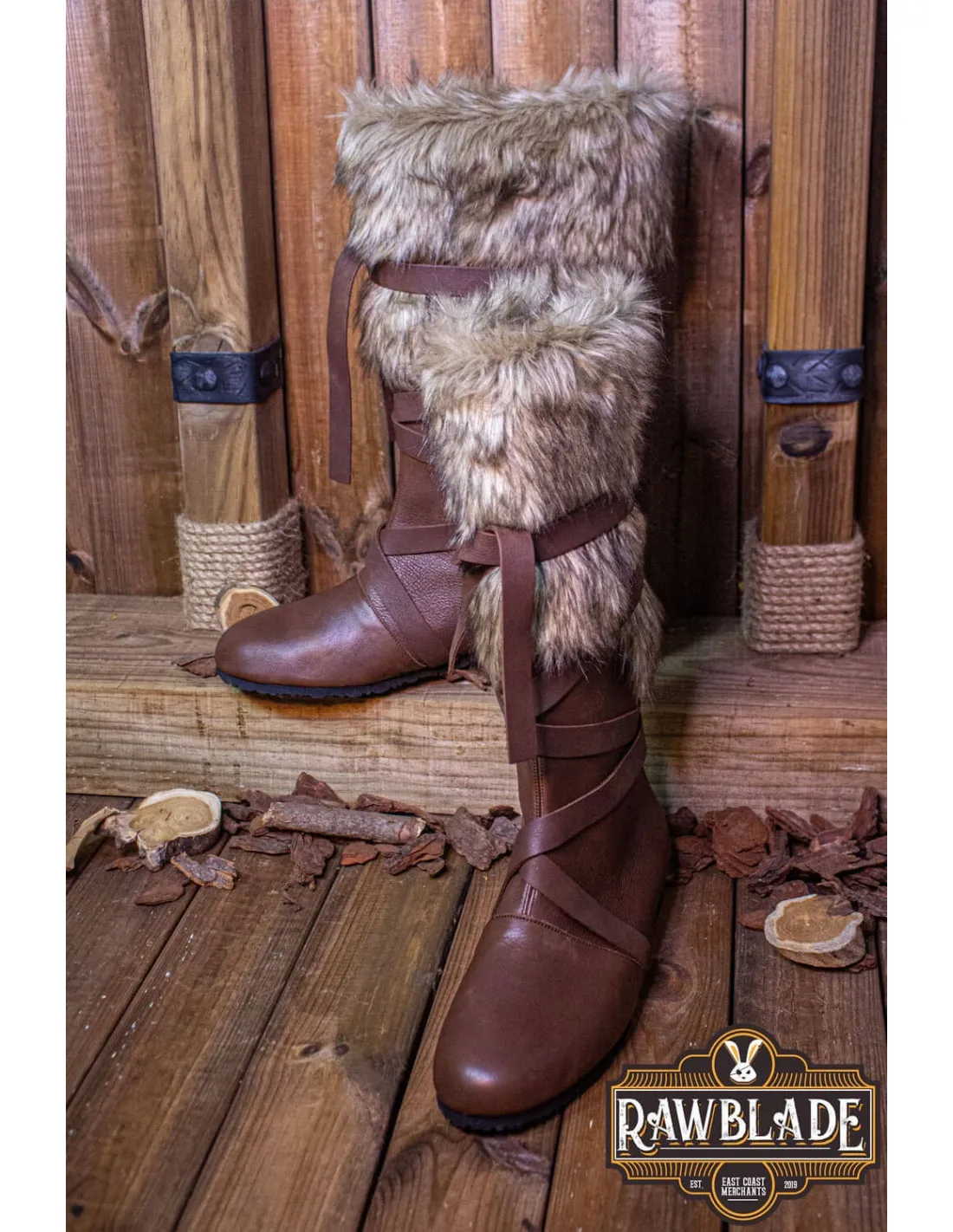 BOTAS BáRBARAS CIMERIAS EN PIEL  MARRóN