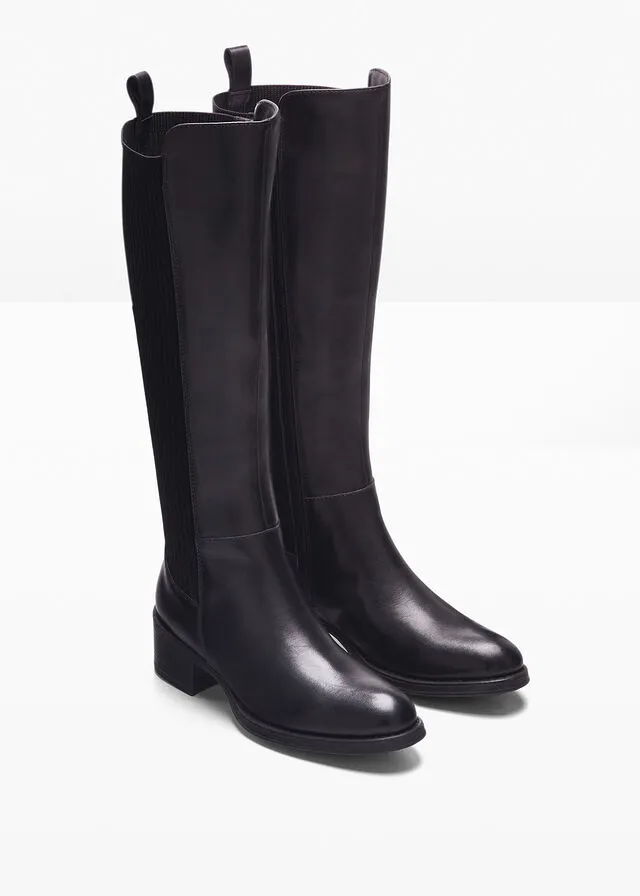 Botas de caña ancha Negro
