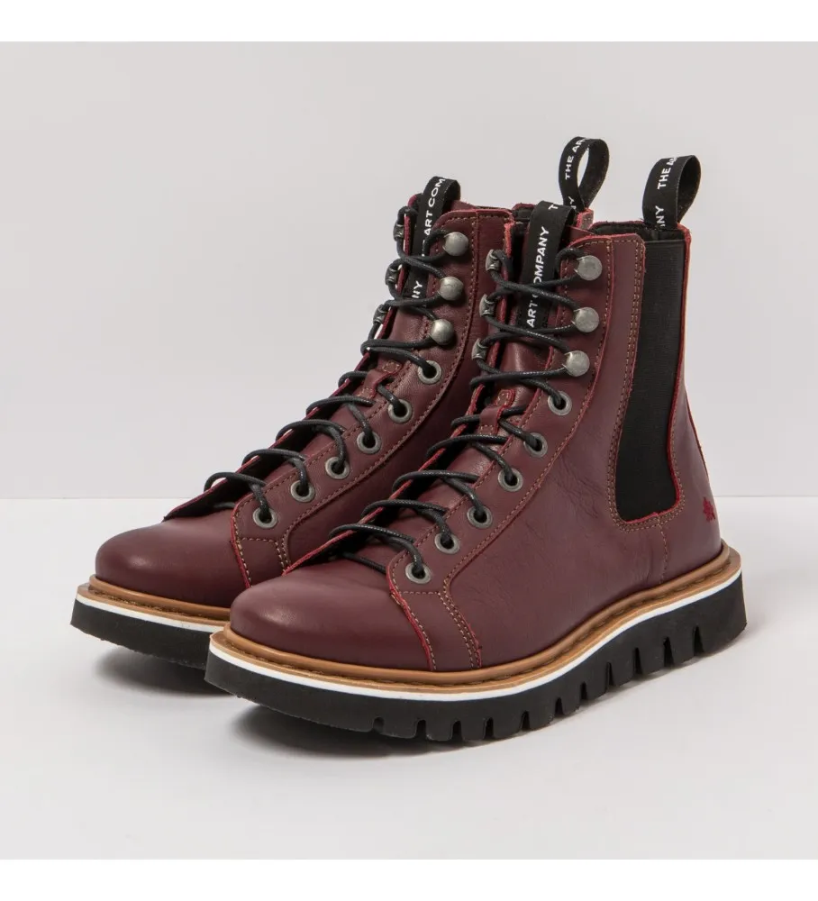 Botas de piel 1403 Nappa burdeos