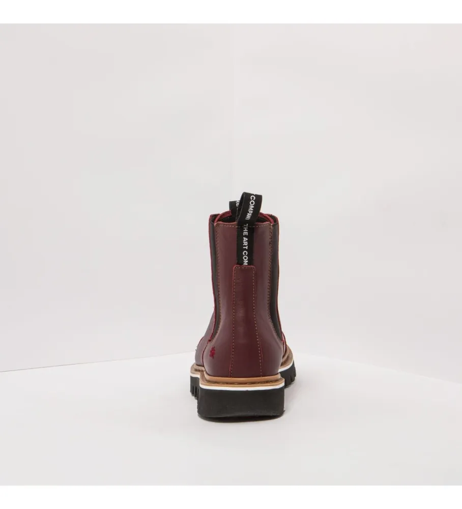 Botas de piel 1403 Nappa burdeos