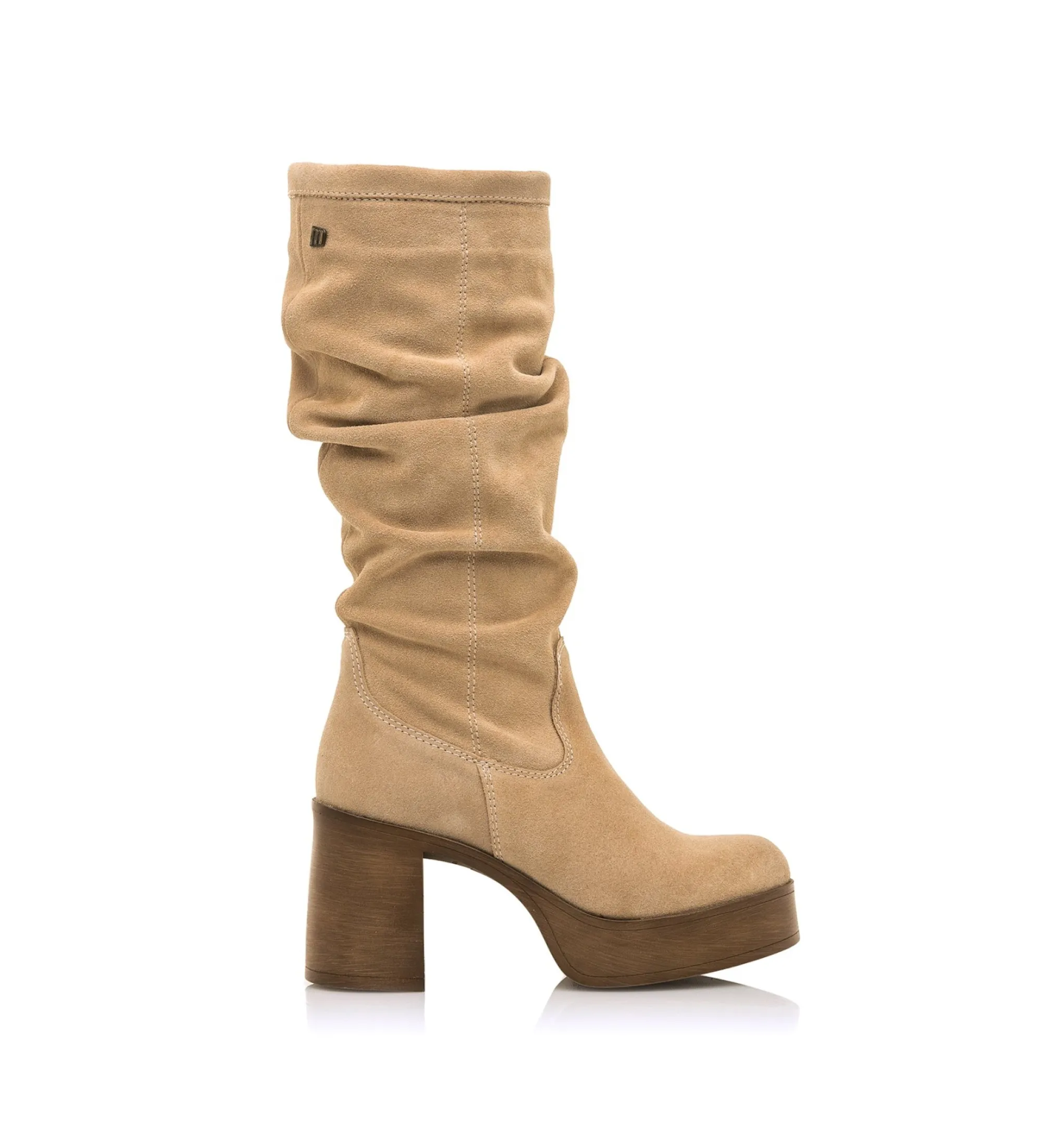 BOTAS DE PIEL SIXTIES BEIGE ALTURA TACóN 8CM