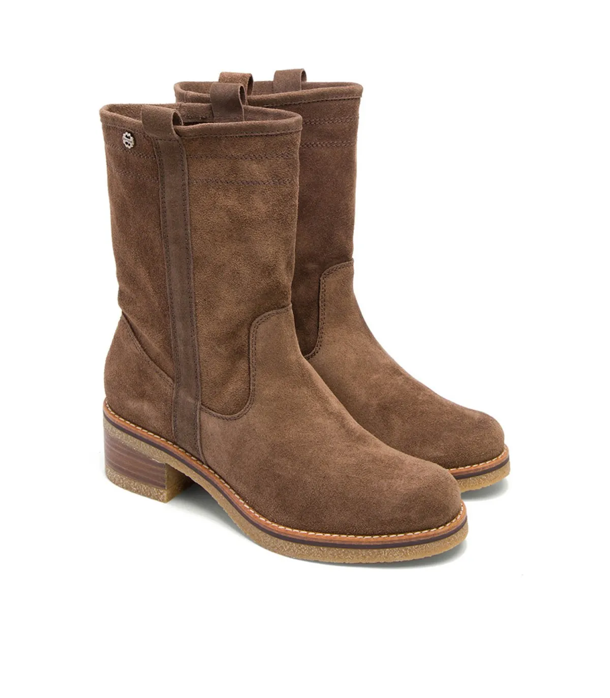 BOTAS PLANAS MOKA CON TIRADORES PAULA