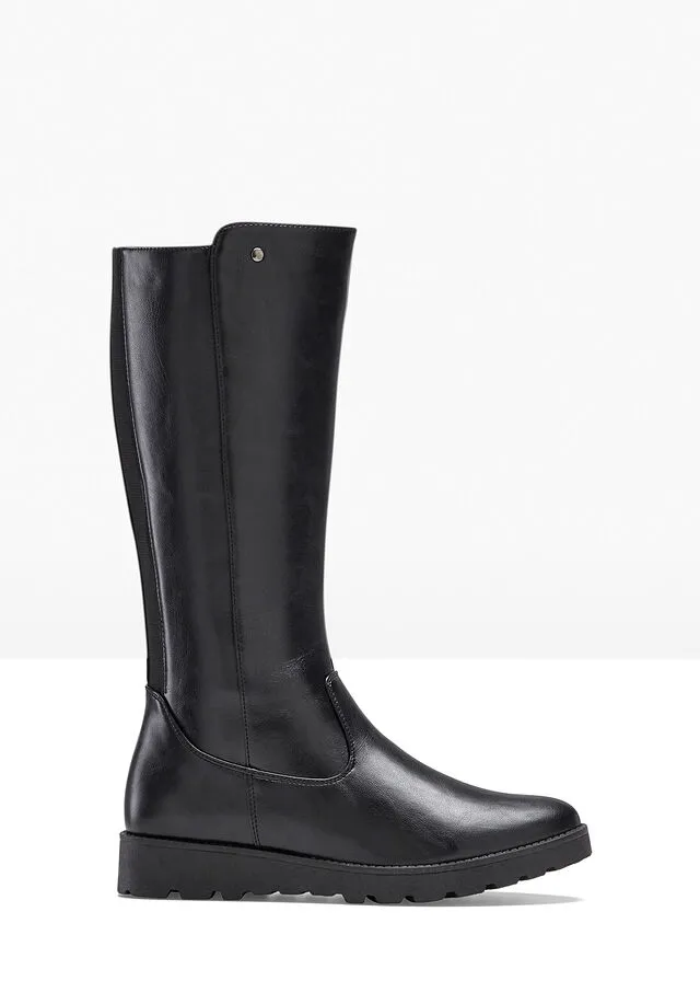 Botines de caña ancha Negro