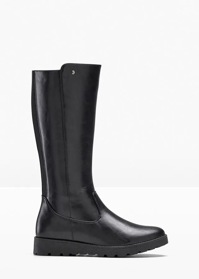 Botines de caña ancha Negro