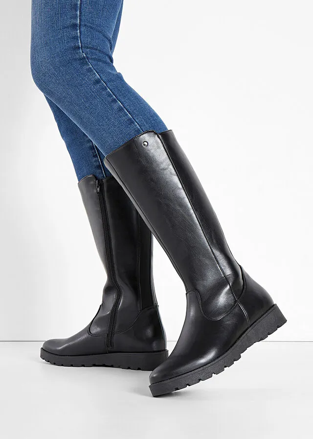 Botines de caña ancha Negro