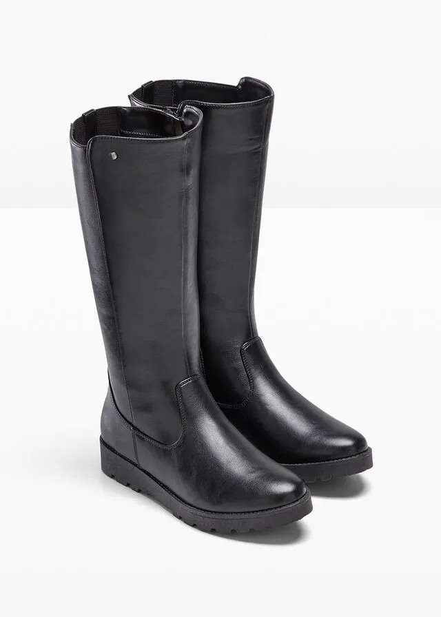 Botines de caña ancha Negro