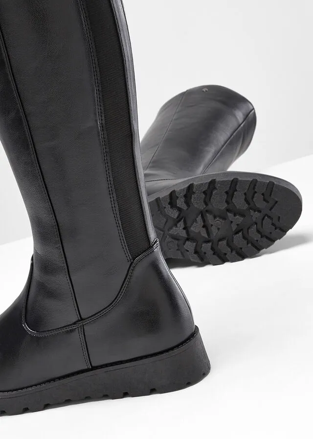 Botines de caña ancha Negro