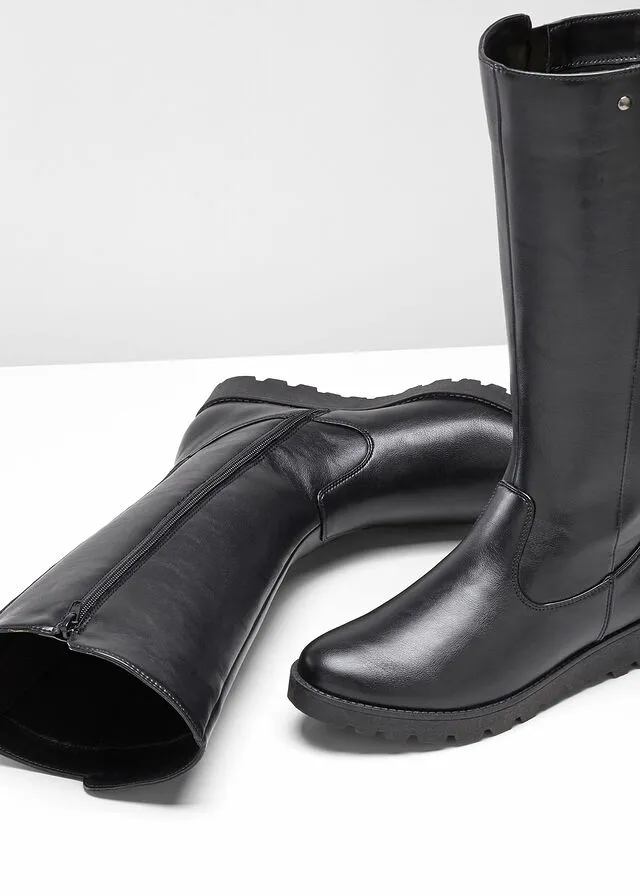 Botines de caña ancha Negro