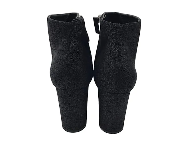 Botines de cuero con punta en punta y tachuelas de estrellas negras de Longchamp Negro 