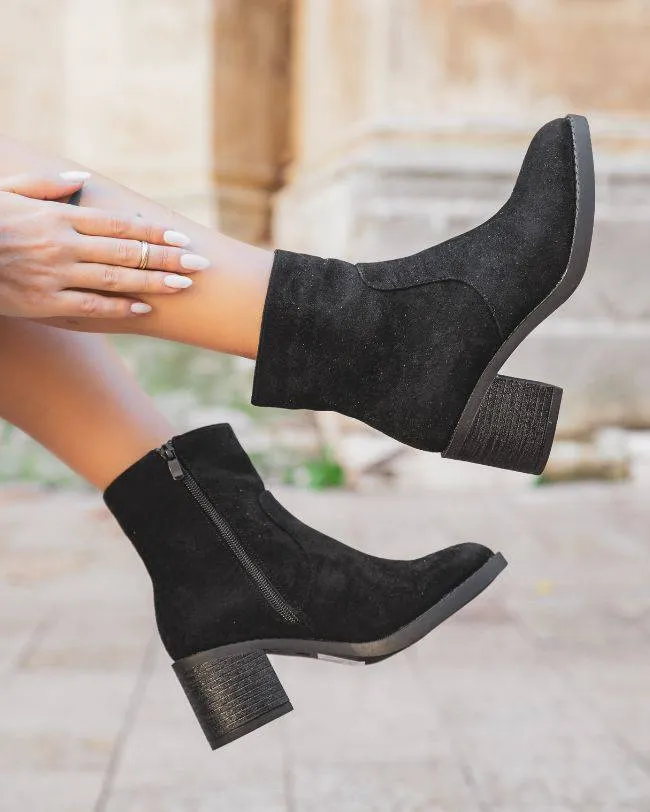 BOTINES DE MUJER NEGROS CON TACóN  JUNE