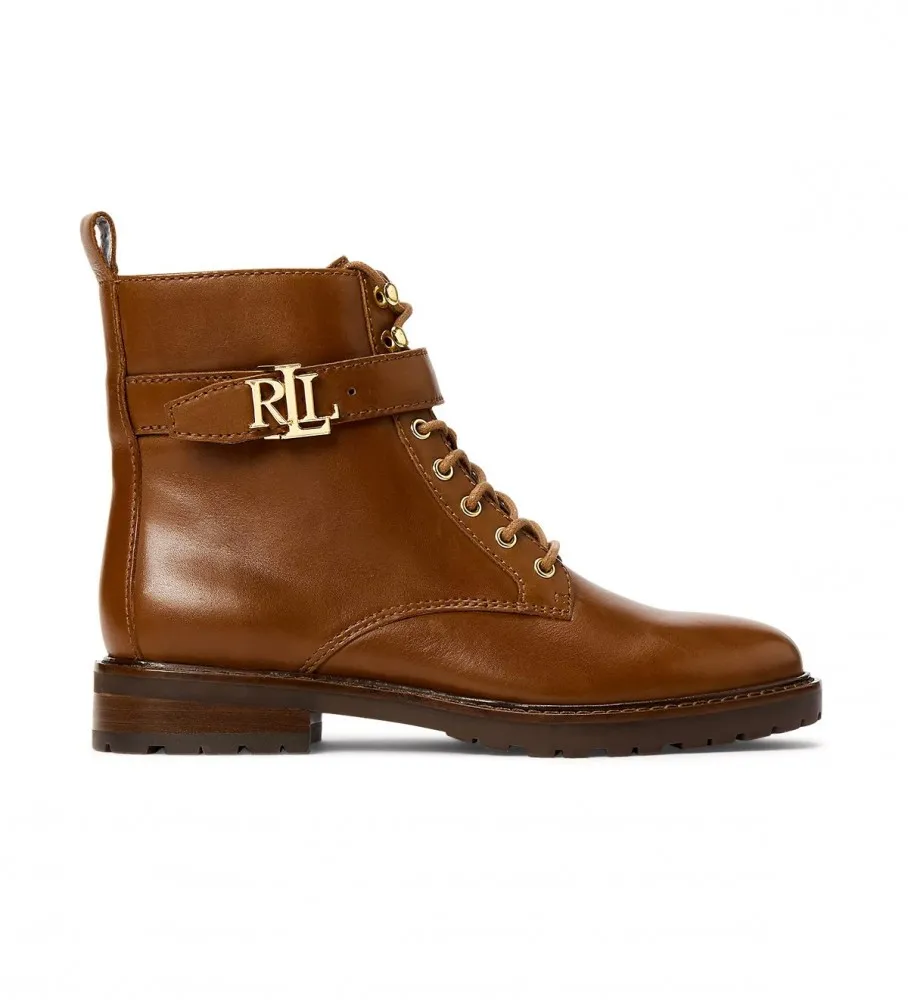 Botines de piel bruñida marrón