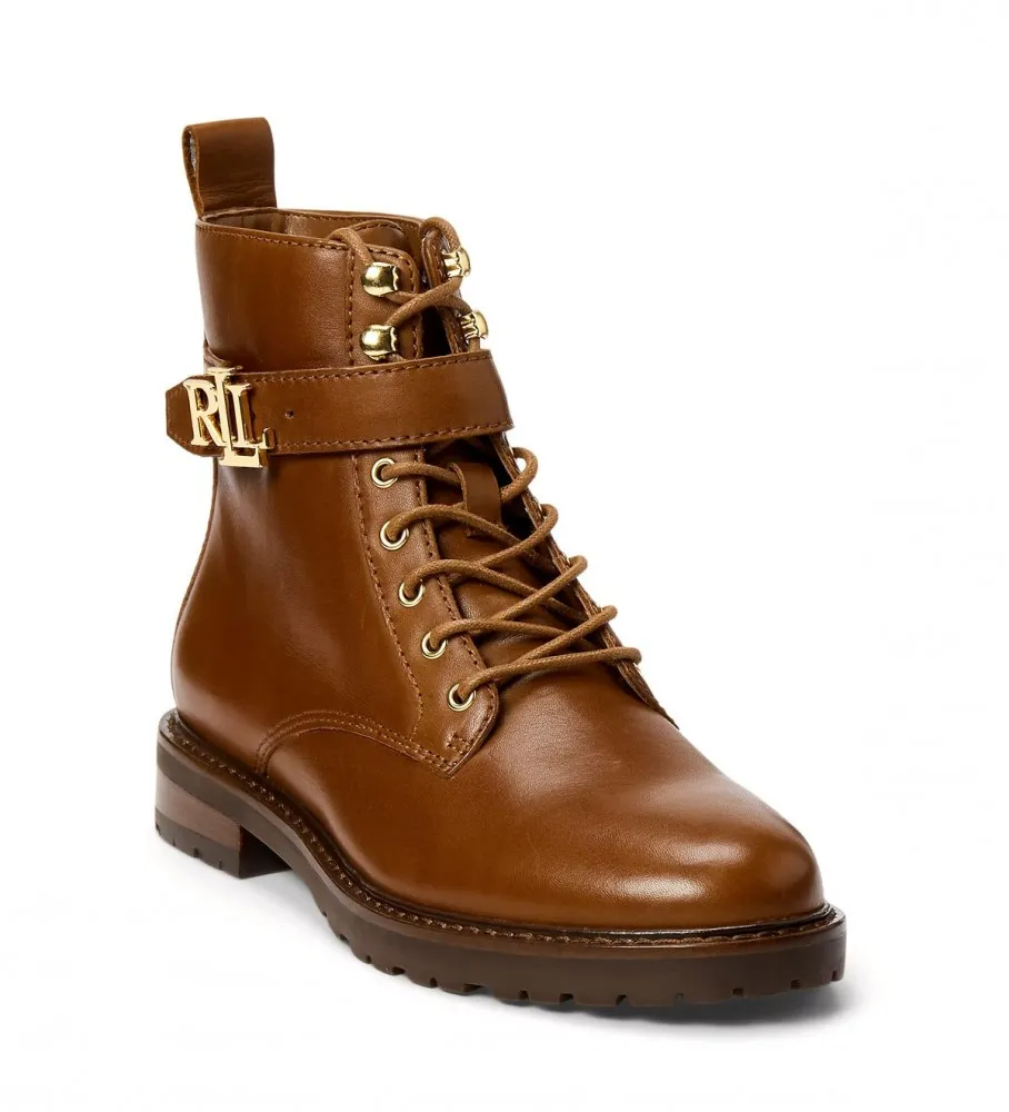 Botines de piel bruñida marrón