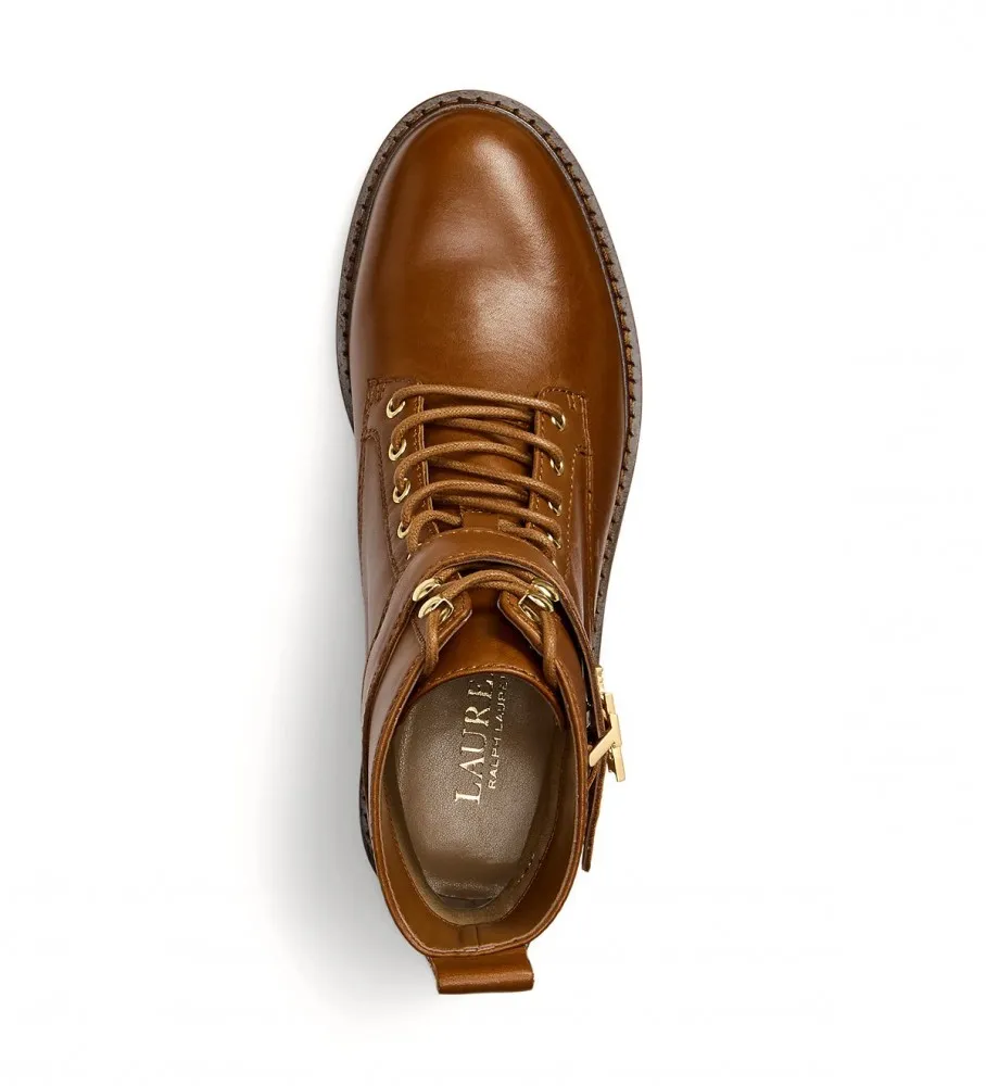 Botines de piel bruñida marrón