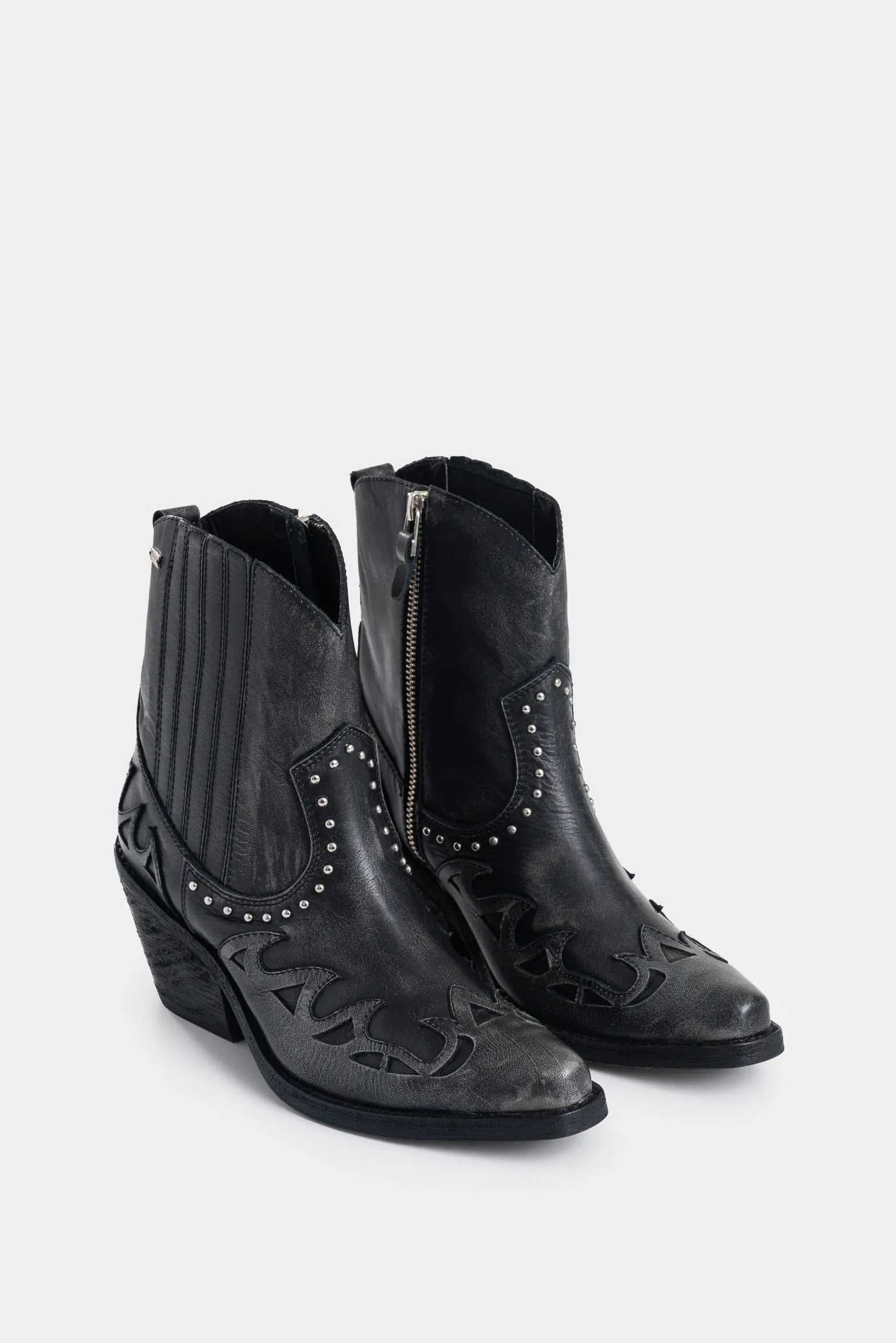 Botines Namib de cuero brush off para mujer taches