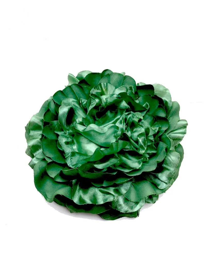 BROCHES VERDES DE FLORES GRANDES DE TELA PARA BODAS