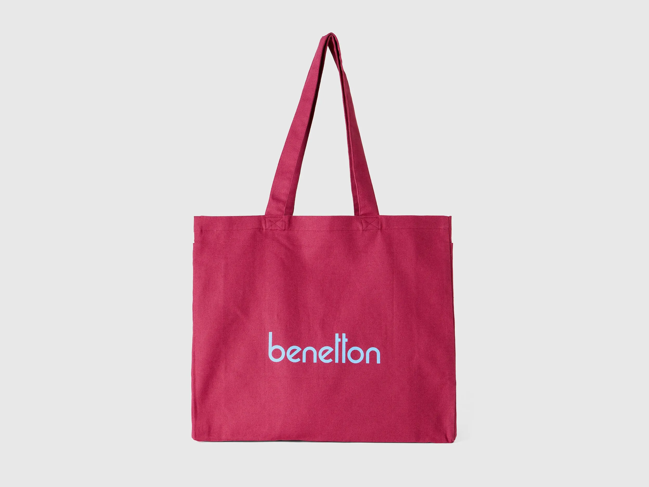 Burgundy tote bag in pure cotton