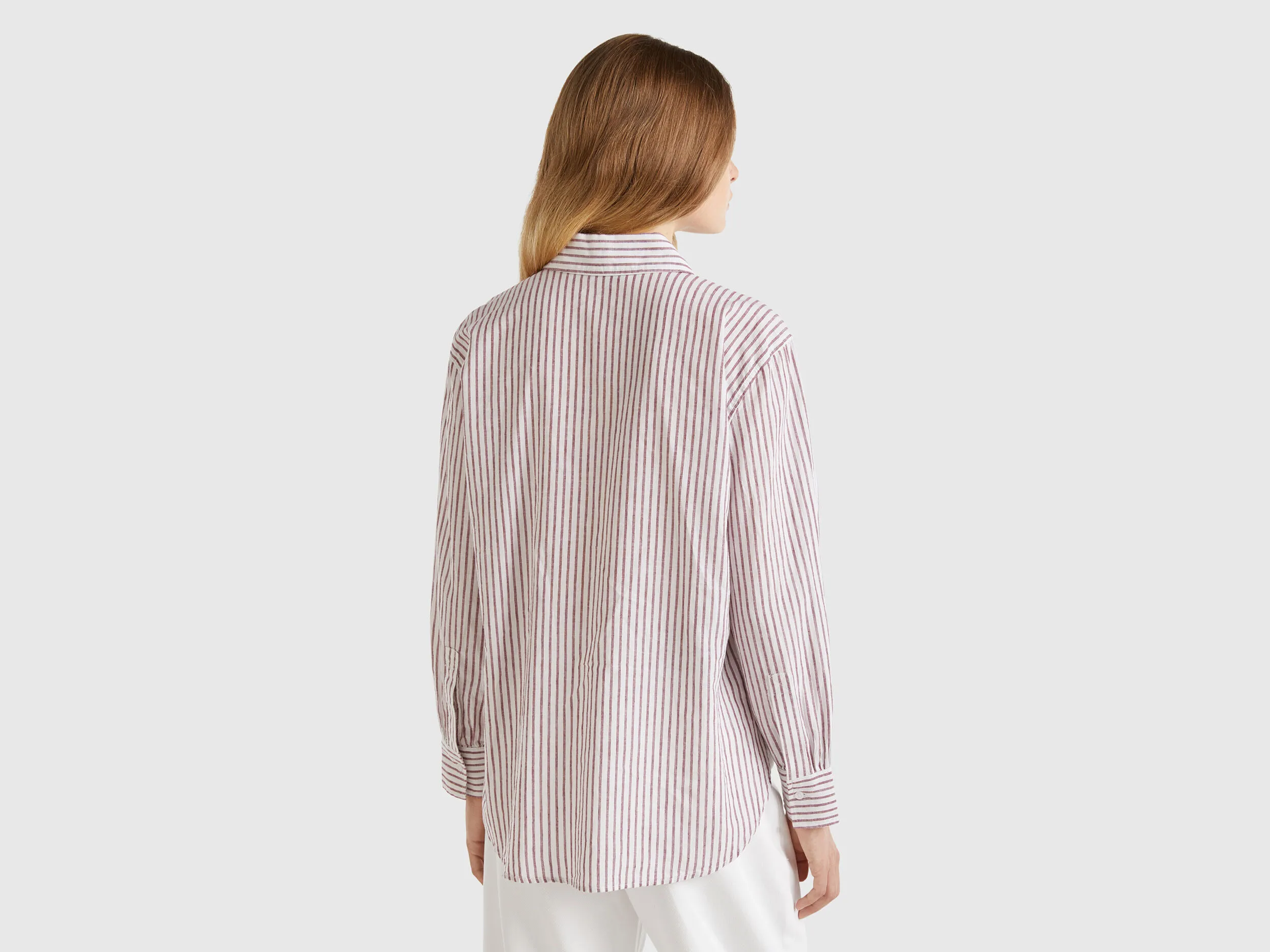 Camisa de lino mixto de rayas