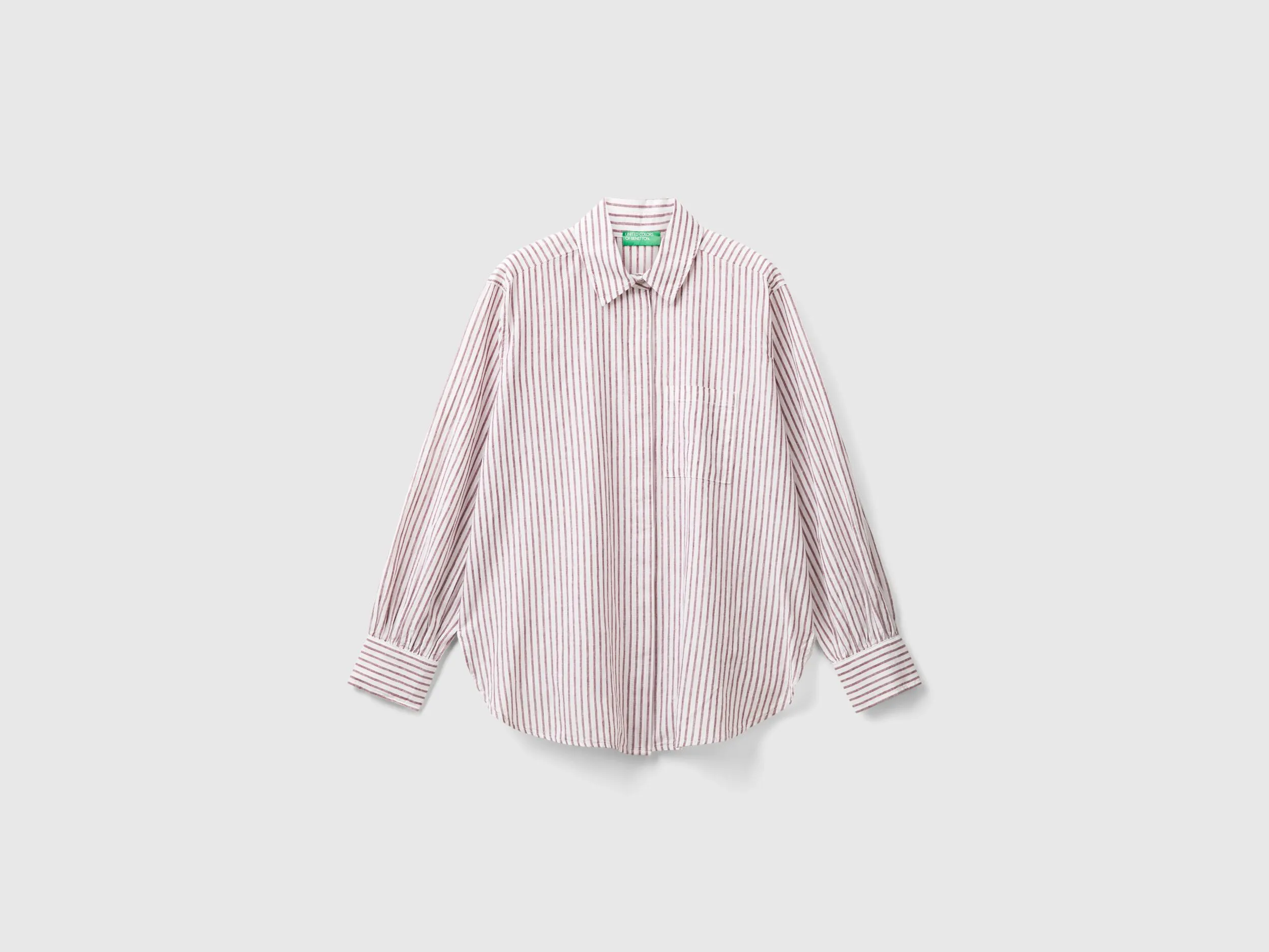 Camisa de lino mixto de rayas