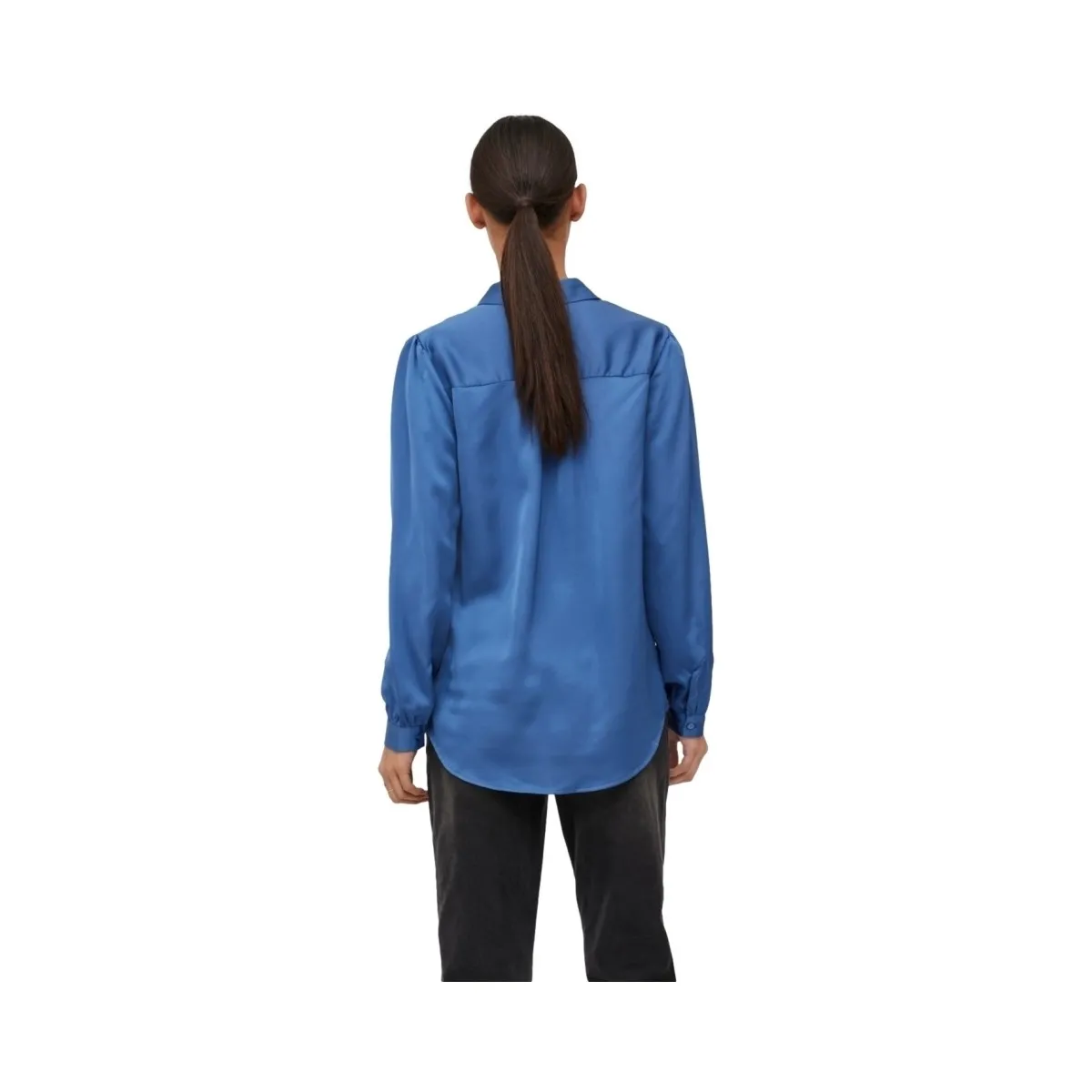 CAMISA ELLETTE SATIN L/S  FEDERAL BLUE