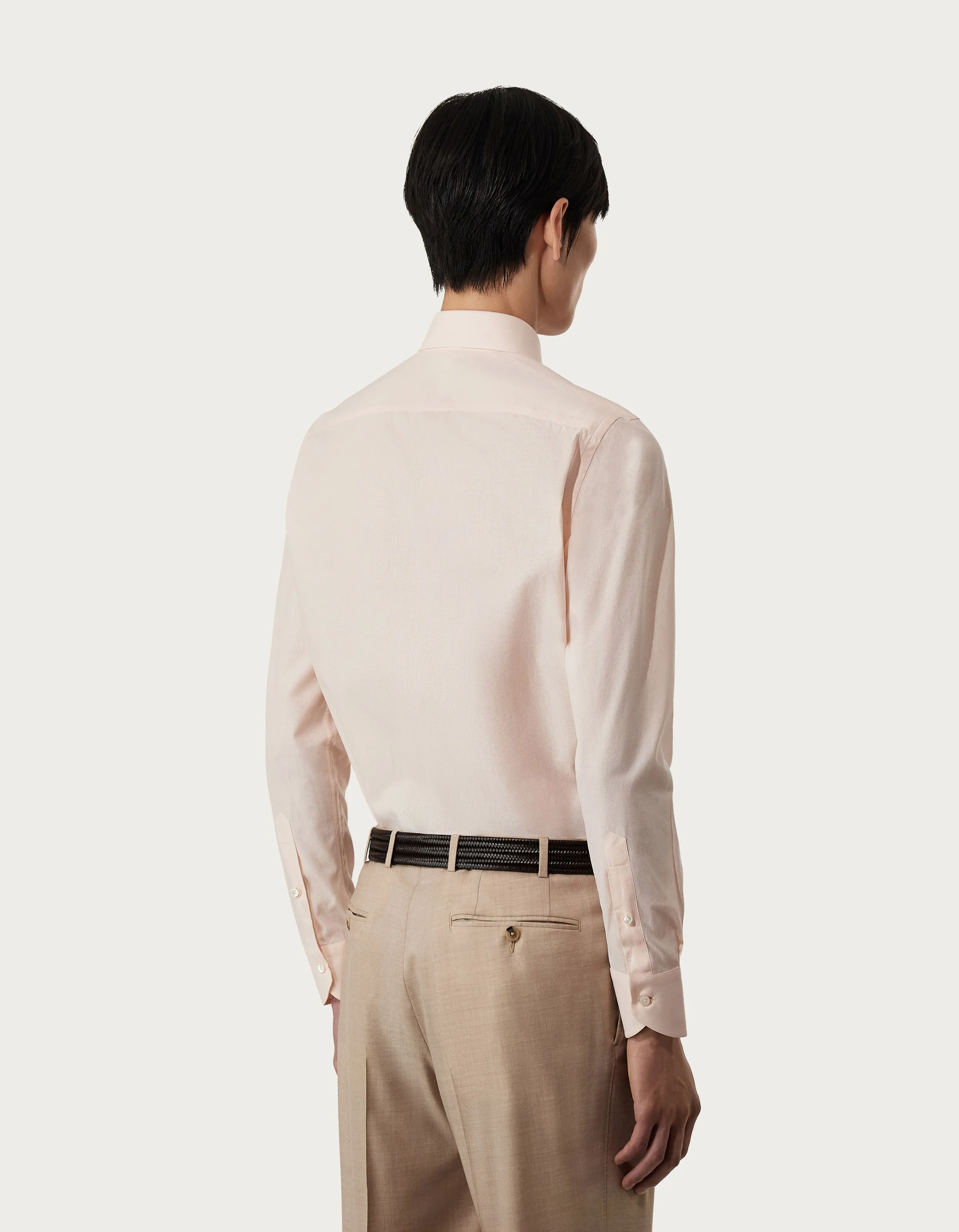 CAMISA REGULAR FIT DE ALGODóN MICROESTRUCTURA ROSA  EXCLUSIVE 