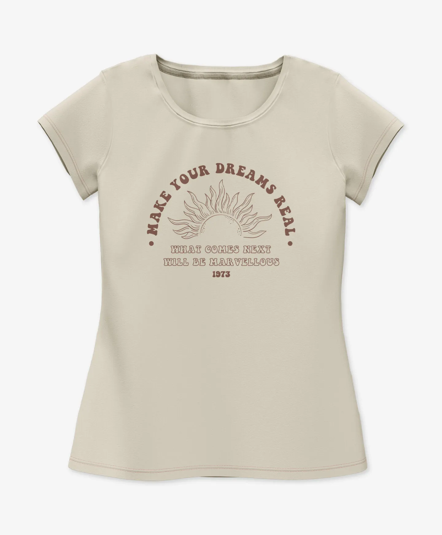 Camiseta beige con estampado 