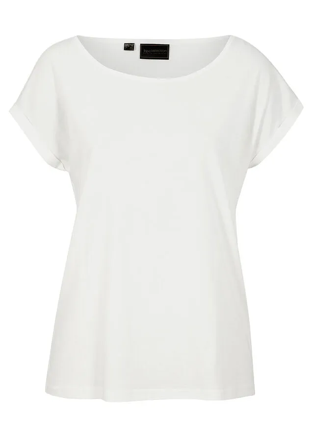 Camiseta con contenido de seda Blanco lana