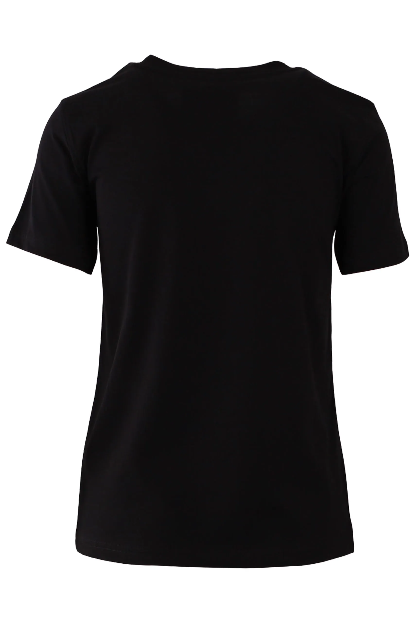 Camiseta de color negro con logo blanco