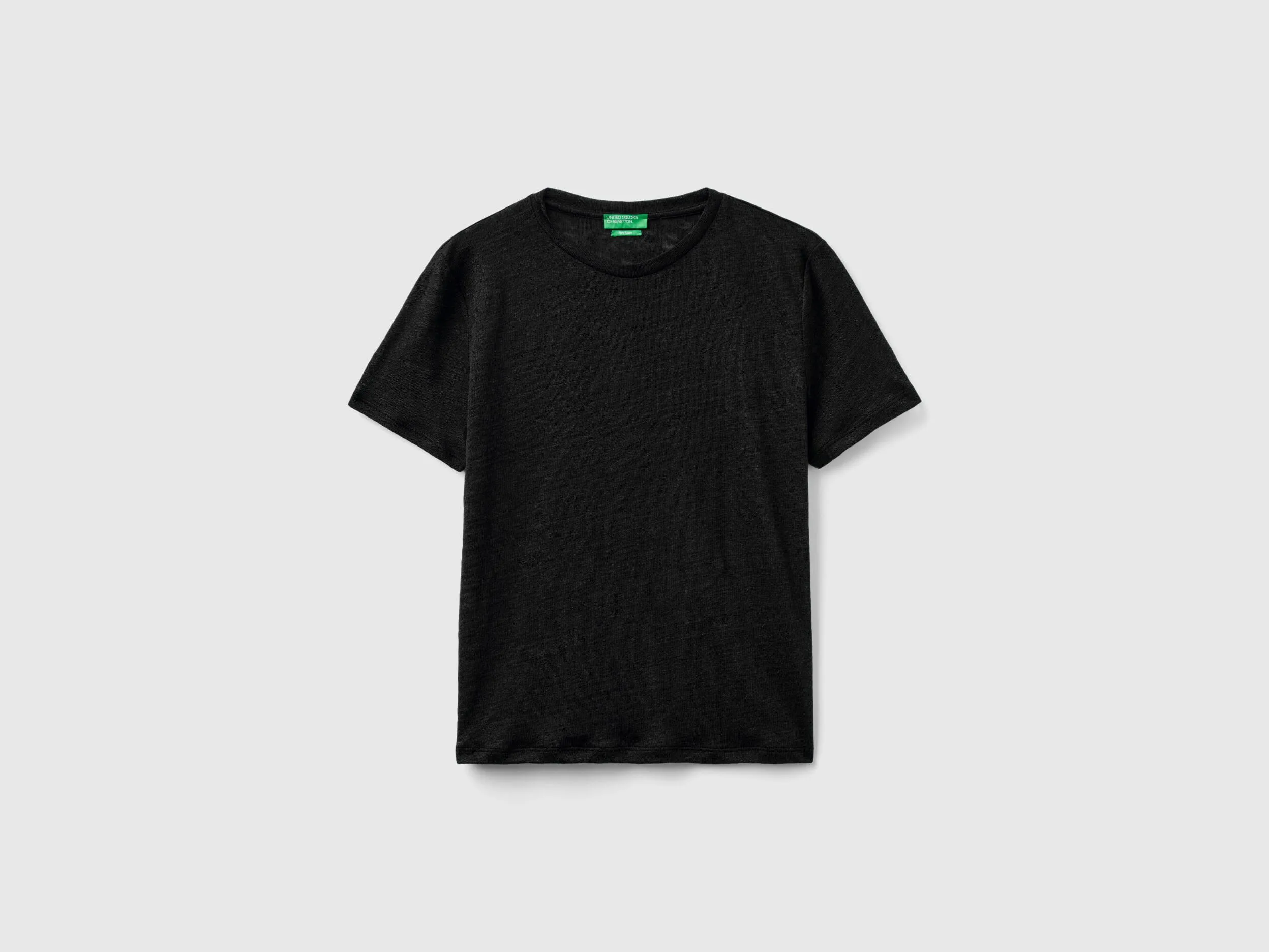 Camiseta de lino puro con cuello redondo