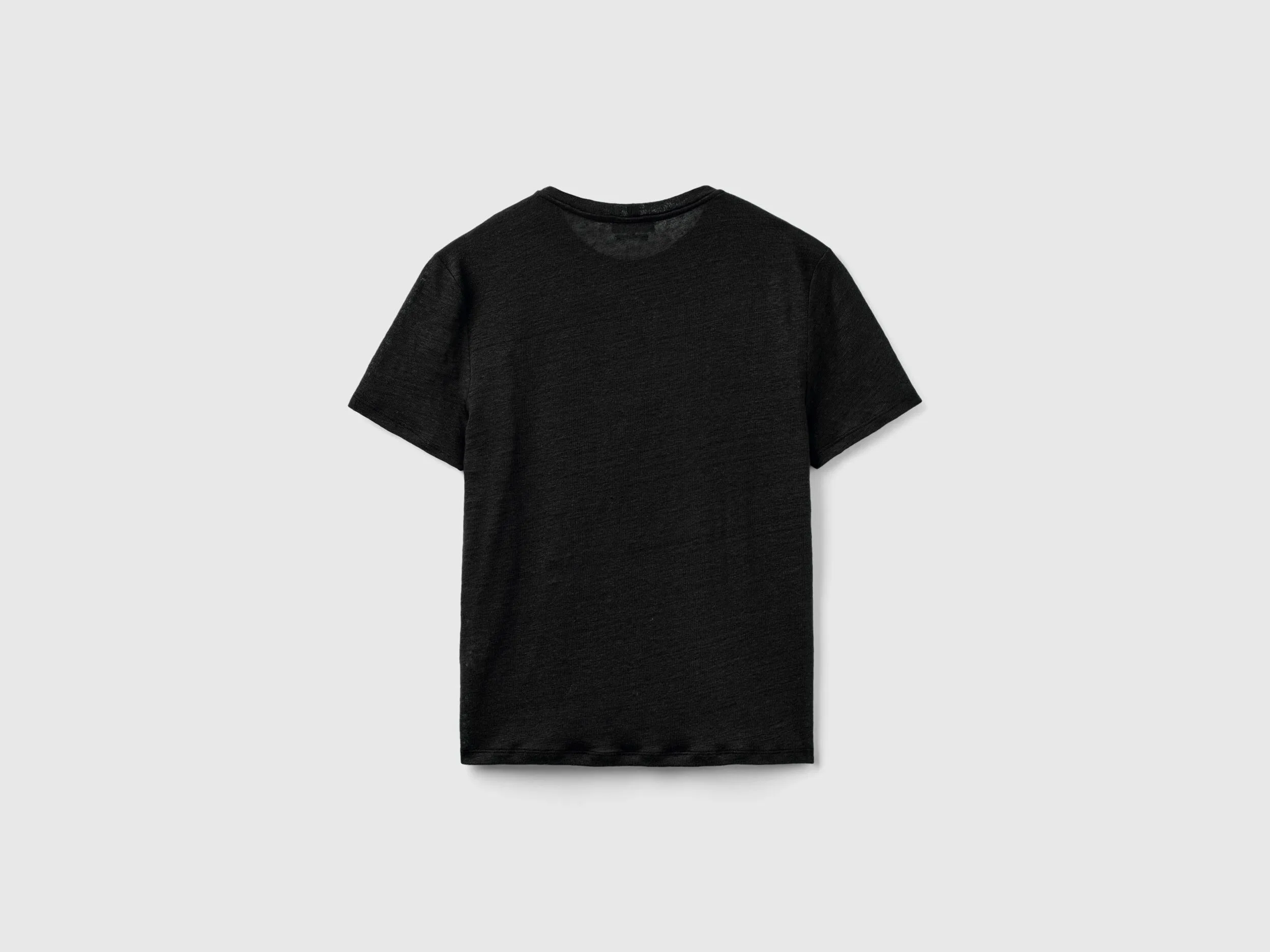 Camiseta de lino puro con cuello redondo