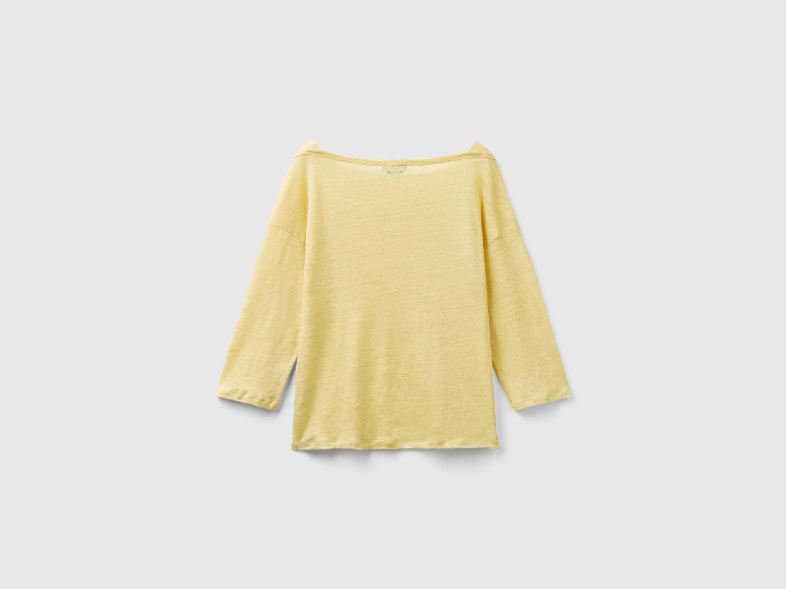 Camiseta de lino puro de manga 3/4