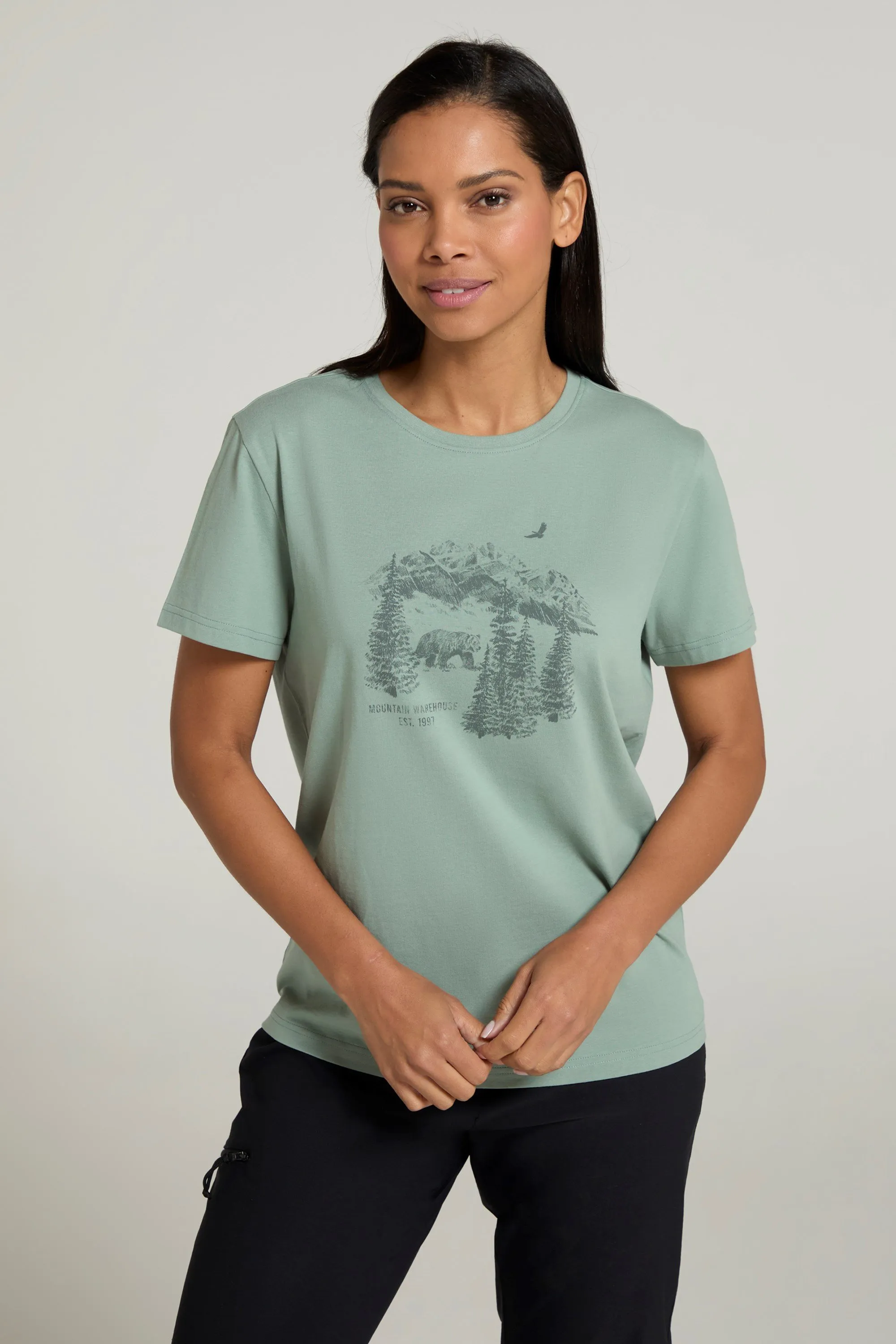 Camiseta de orgánica y holgada para mujer Forest Bear
