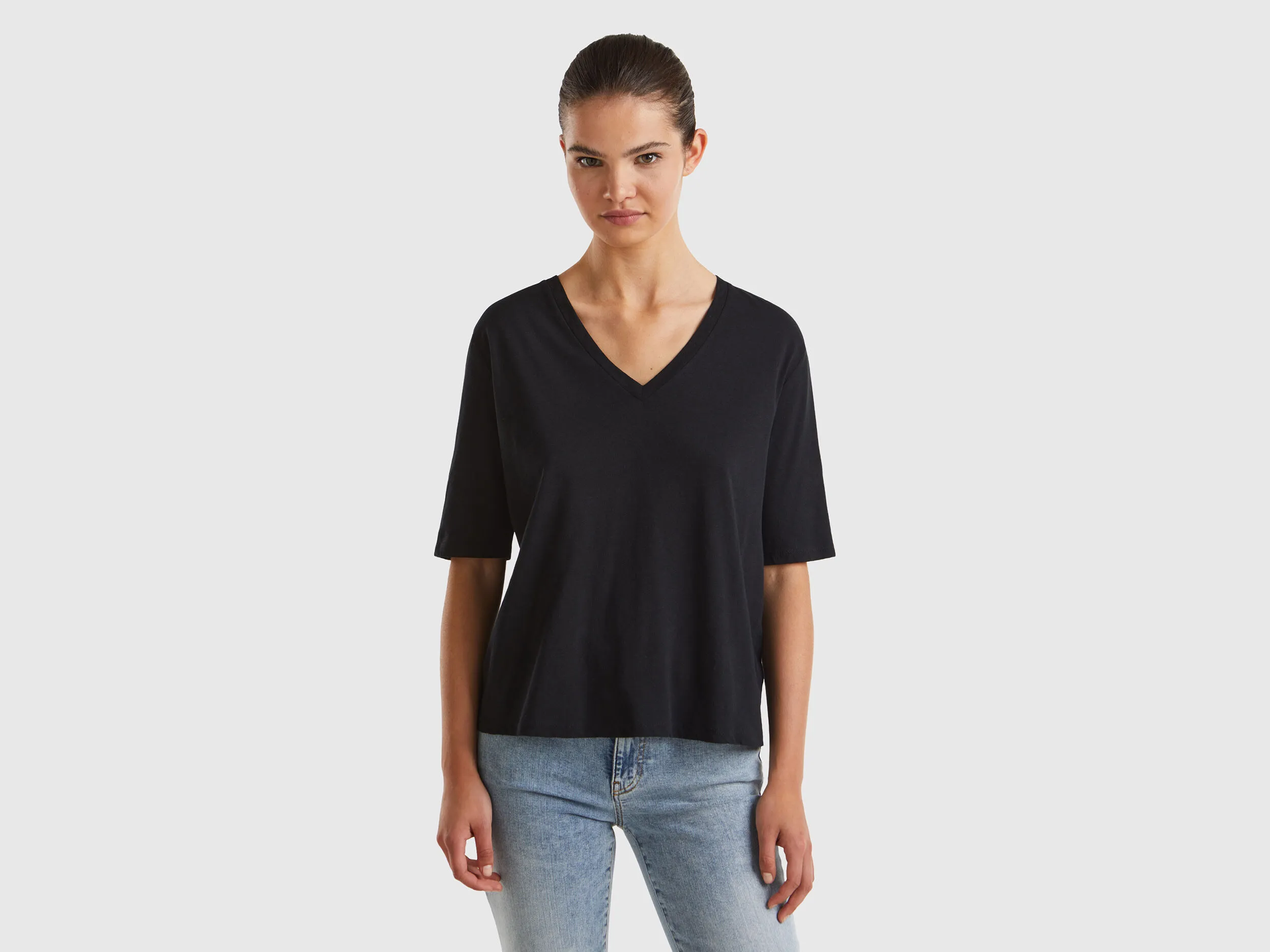 Camiseta en mezcla de algodón y lino
