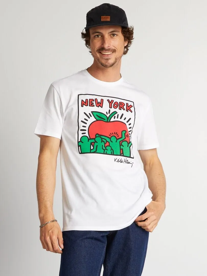 CAMISETA ESTAMPADA 'KEITH HARING'  BLANCO
