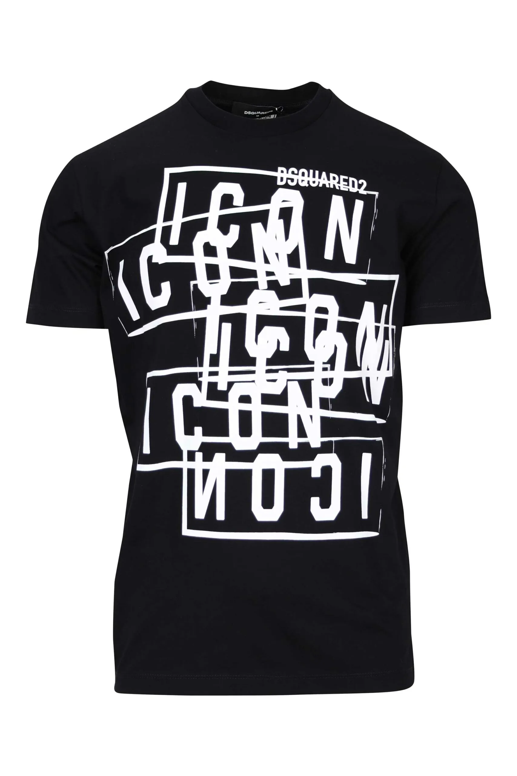 Camiseta negra con sellos logo 