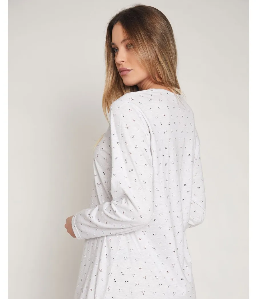 Camisola Pretty Flowers mujer Admas invierno gris jaspe