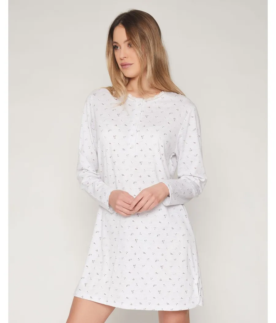 Camisola Pretty Flowers mujer Admas invierno gris jaspe