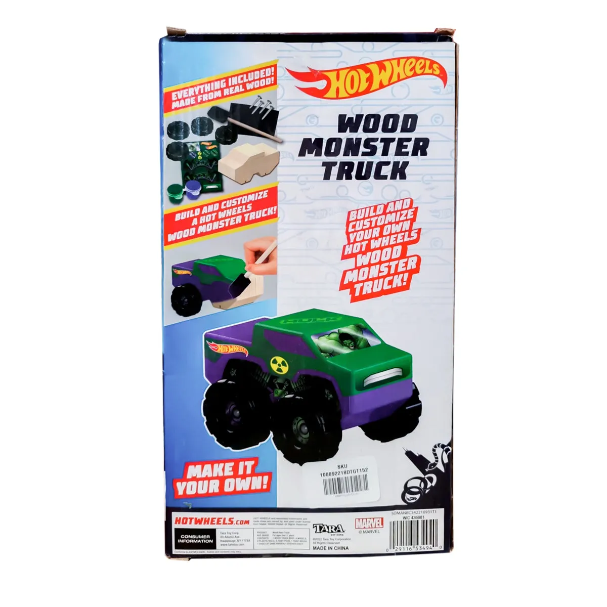 Camión con Diseo de Hulk, Monster Truck, Hot Wheels