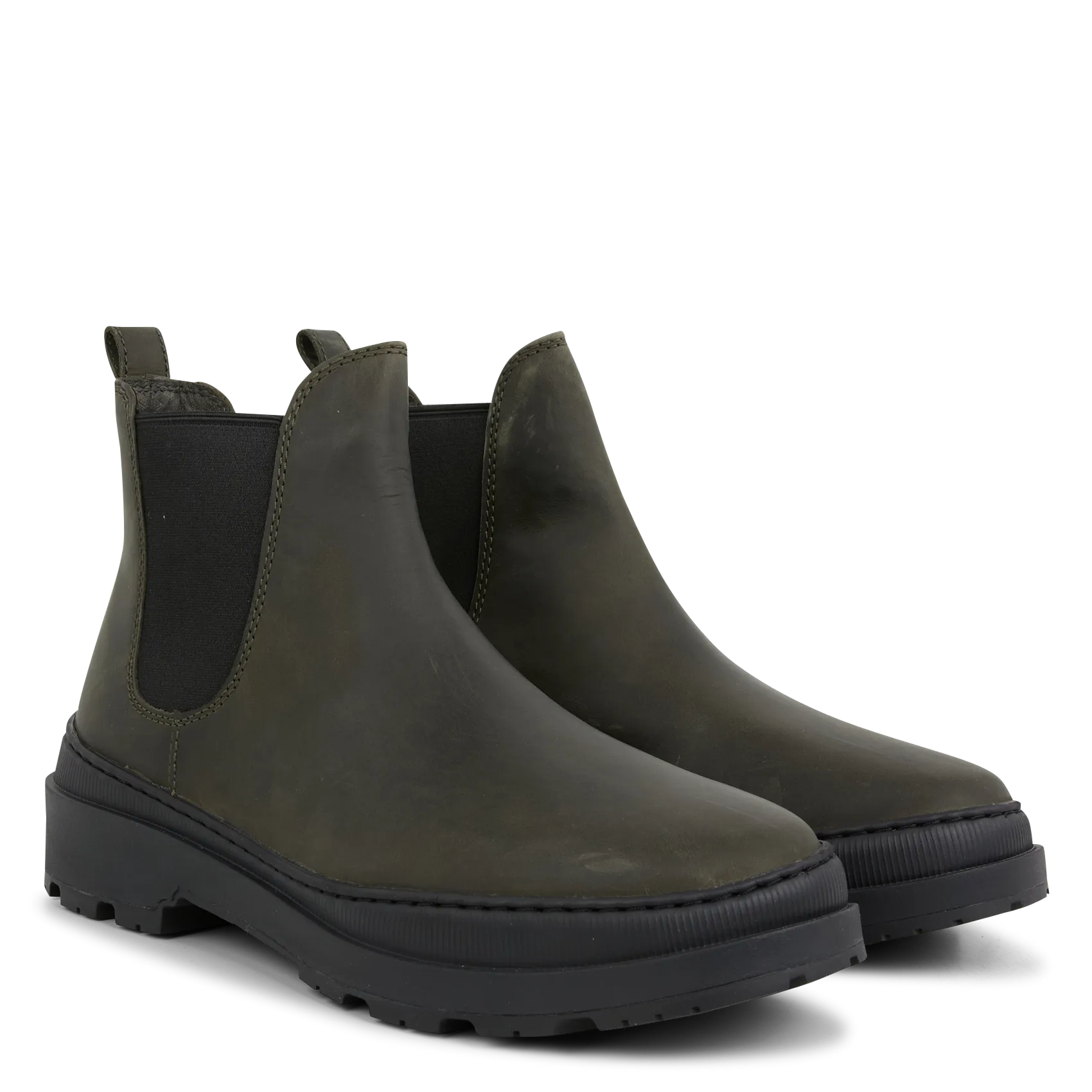 CAMPER BRUTUS TREK  BOTINES DE CUERO CON PUNTA REDONDA EN VERDE
