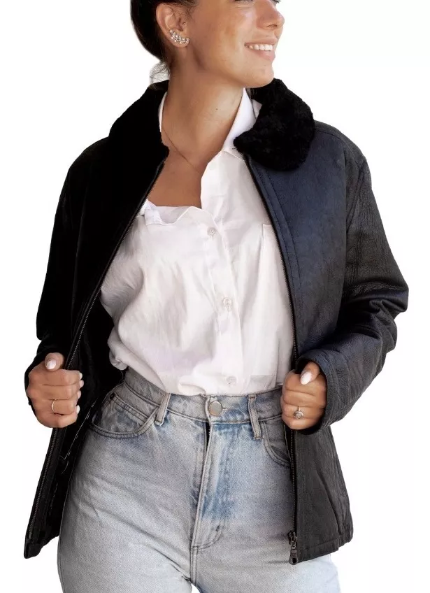 CAMPERA DE CUERO DE OVEJA DE MUJER  MODELO: KIRA