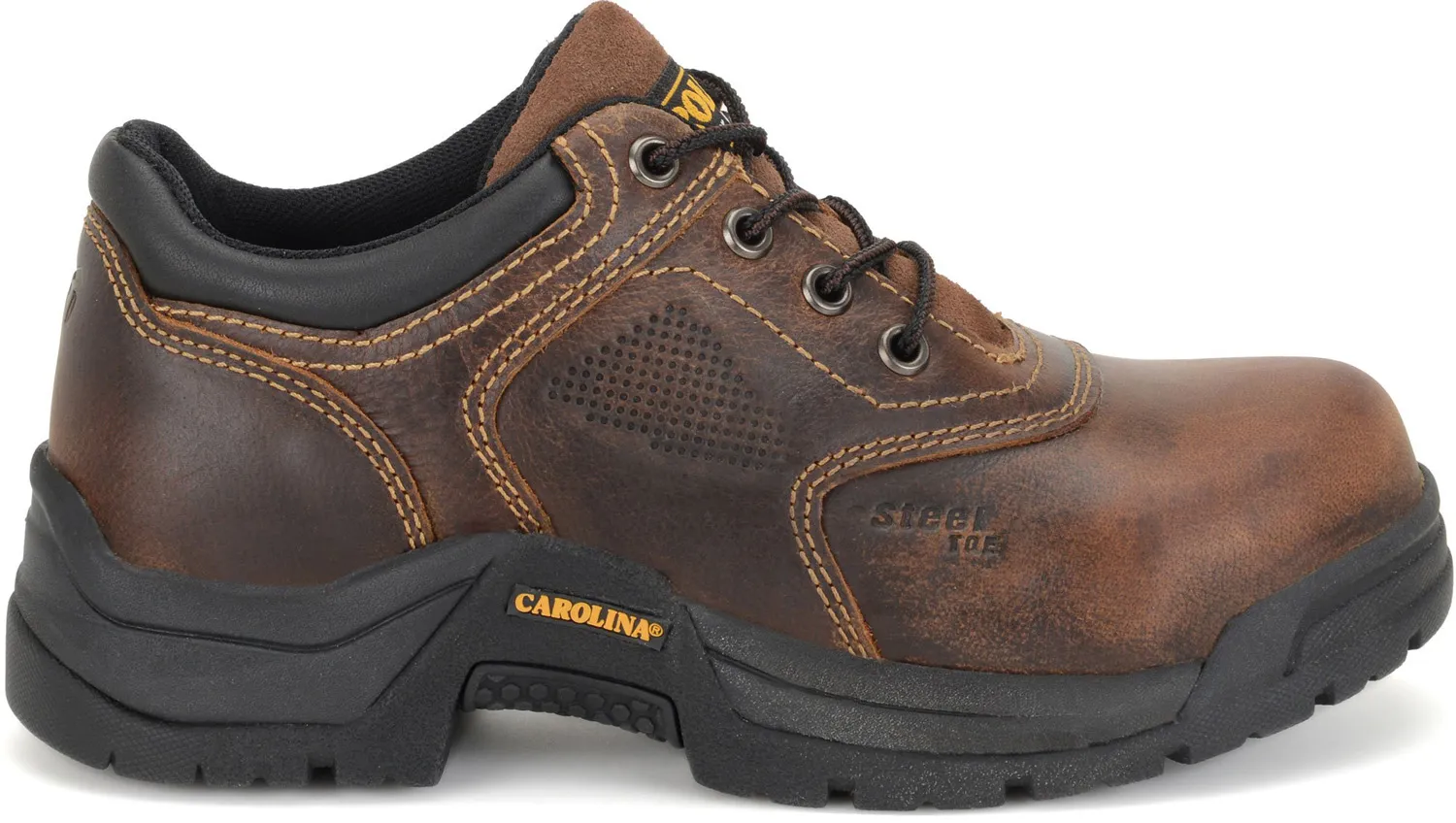 CAROLINA  Zapato de trabajo, para mujer, marrÝn, con puntera de acero, SD, Oxford informal
