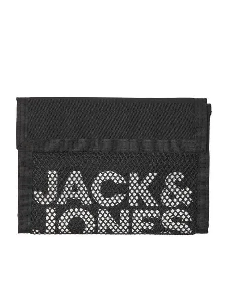 Cartera negra en mesh con cierre de velcro Jack Jones
